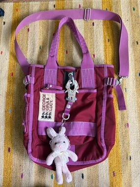 George Gina & Lucy Burgundy & Pink Backpack